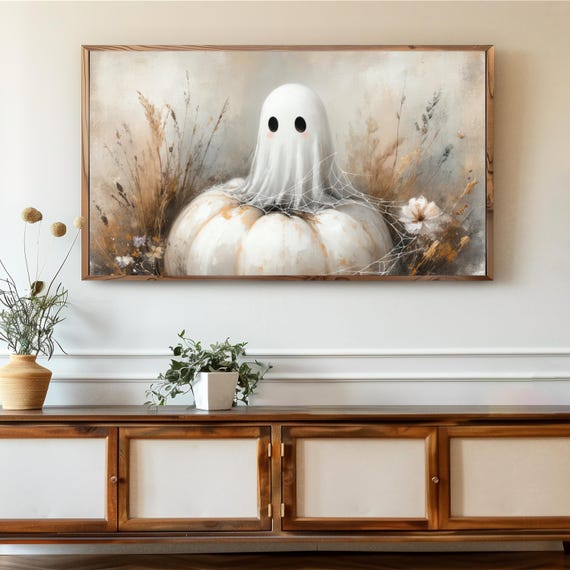 Funny Halloween Samsung Frame Tv Art Cute Pumpkin Fall Instant Lg Screensaver