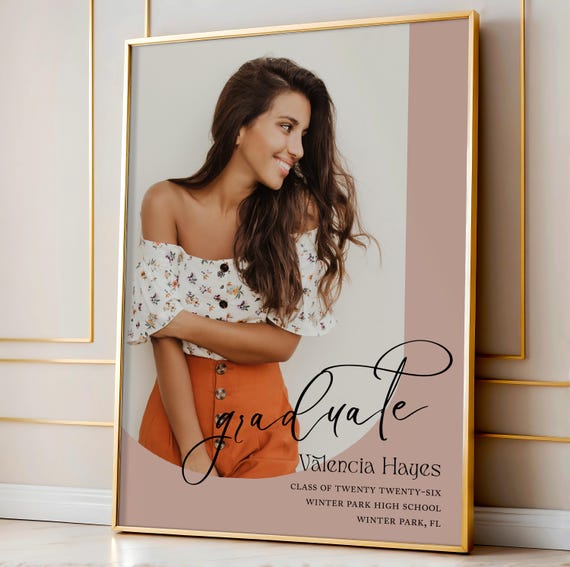 Personalized Graduation Print Graduation Wall Art Graduation Party Graduation Gift Photo Graduation Print Editable Template