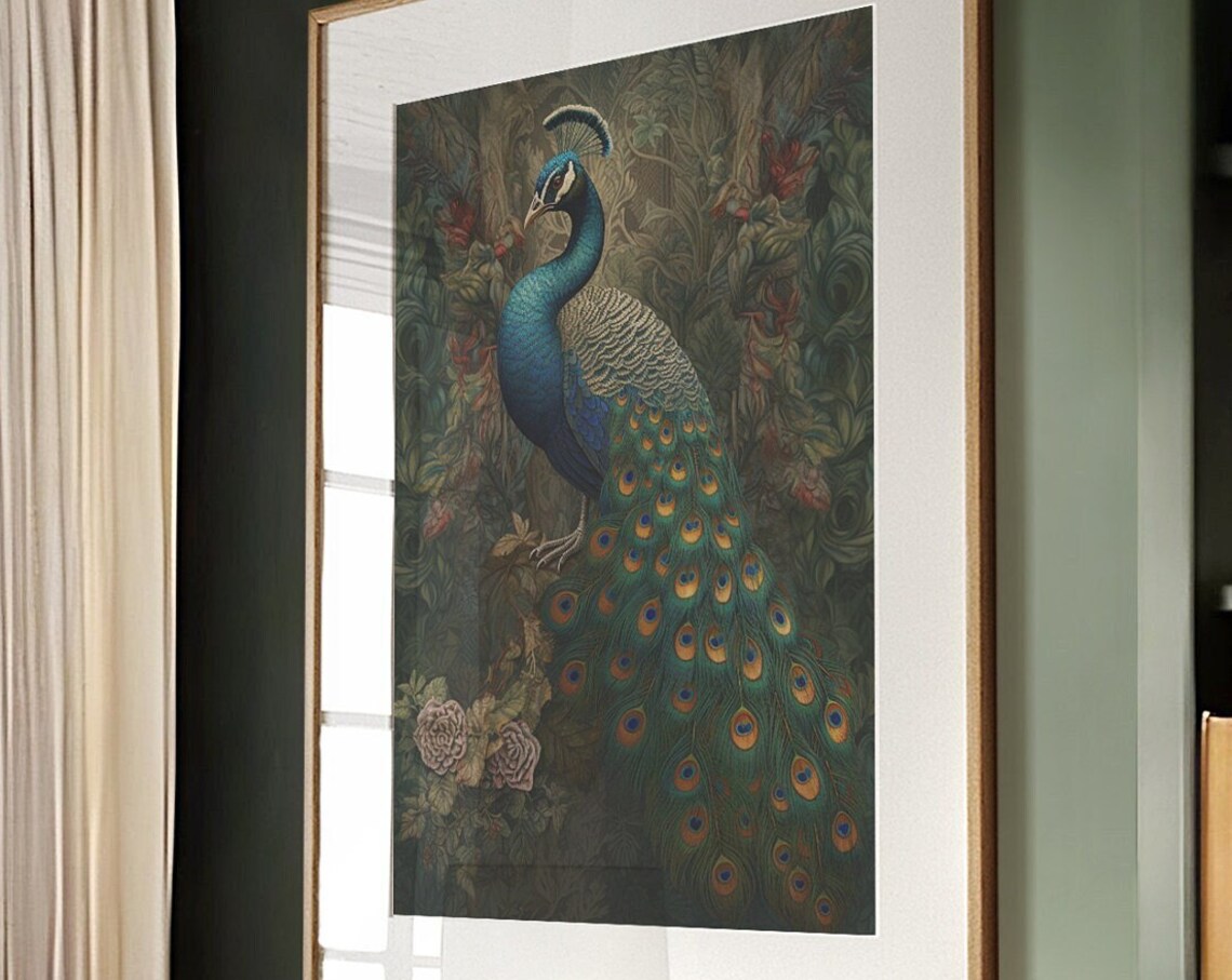William Morris Inspired Peacock Art Print - Image 4