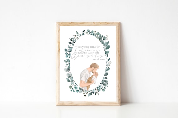 Fatherhood Sacred Title Ezra Taft Benson Botanical Quote Poster
