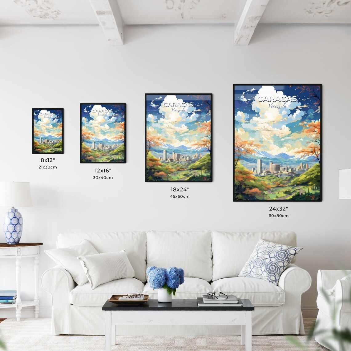 Caracas Venezuela Modern Scenic Illustrated City Travel Art Poster - Image 3