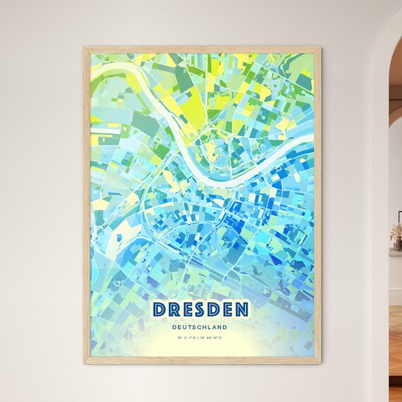 Dresden Germany Customizable City Map Poster For Home Wall Decor