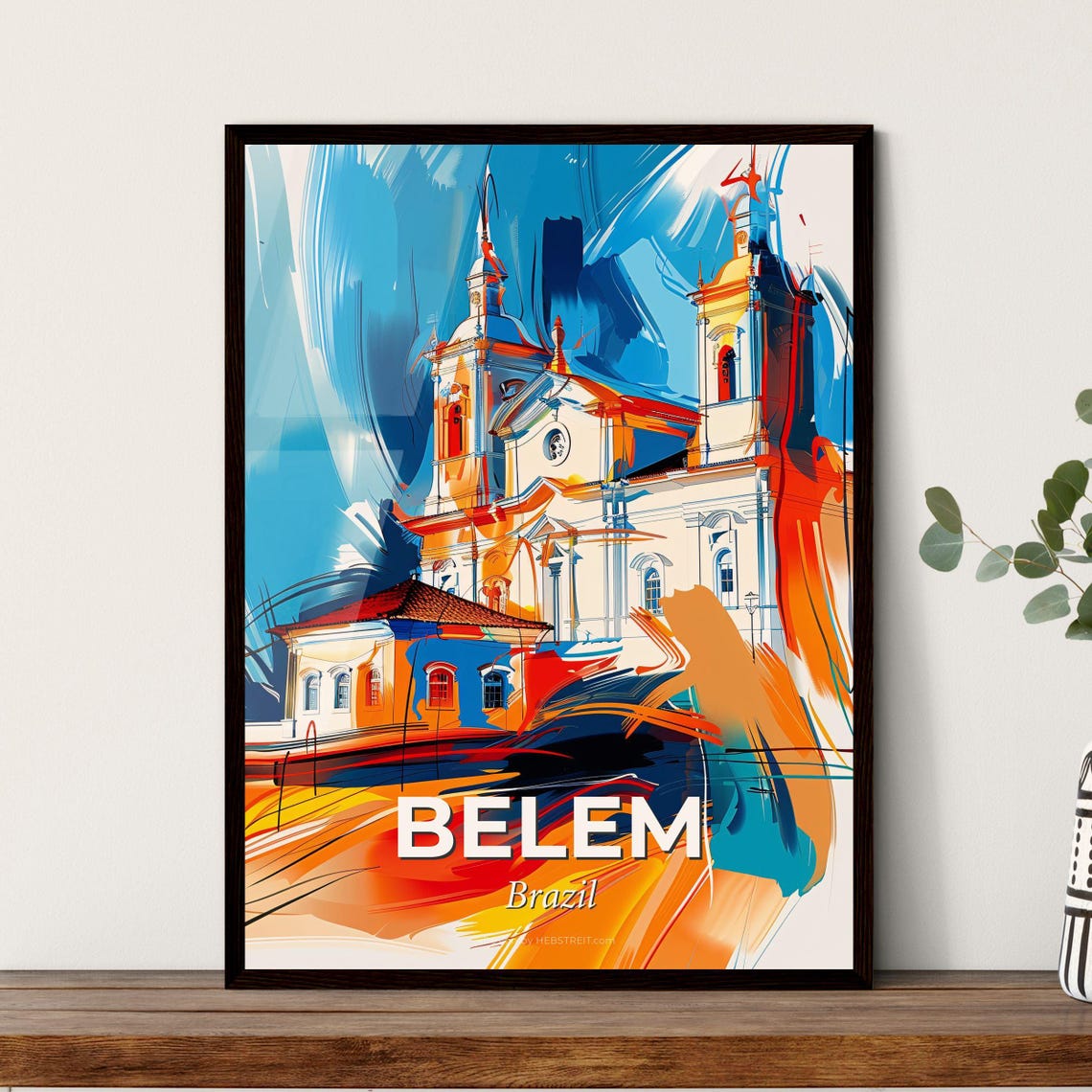 Vibrant Belem Brazil A Painting Of A Building Colorful Cities Paintings Customizable