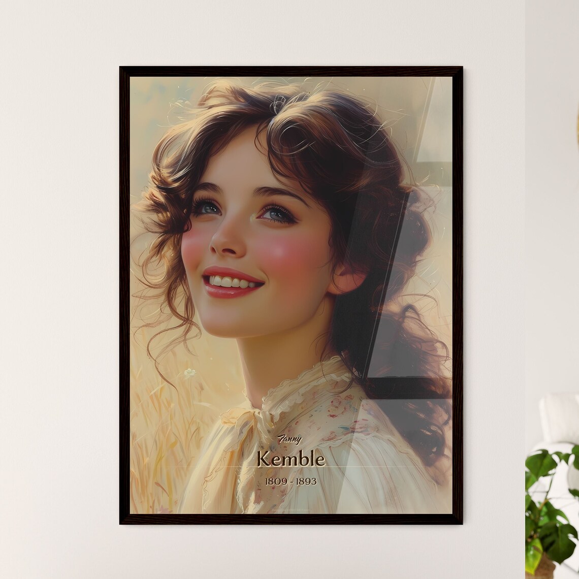Fanny Kemble 1809 to 1893 Actress Vintage Portrait Art Poster
