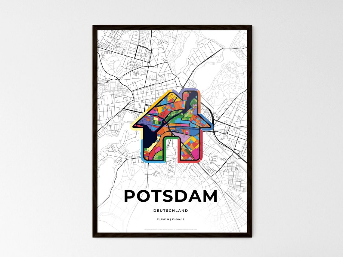Potsdam Germany Where It All Began Heart Map Coordinates Poster - Image 3