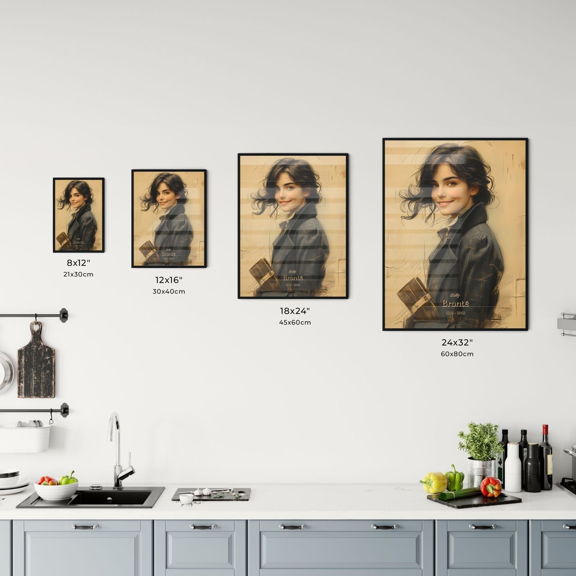 Emily Bronte 1818 to 1848 Writer Portrait With Book Art Poster - Image 3