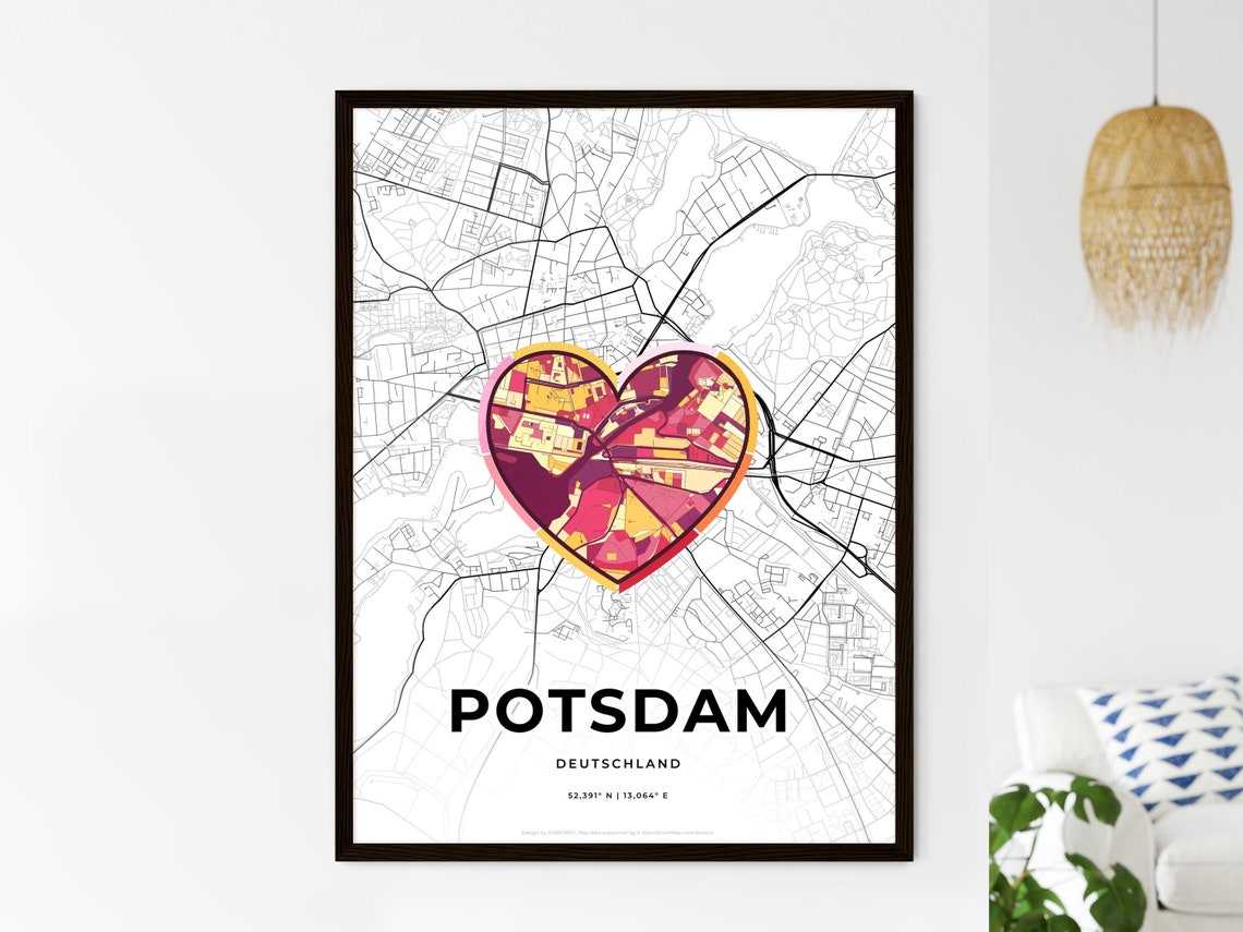 Potsdam Germany Where It All Began Heart Map Coordinates Poster