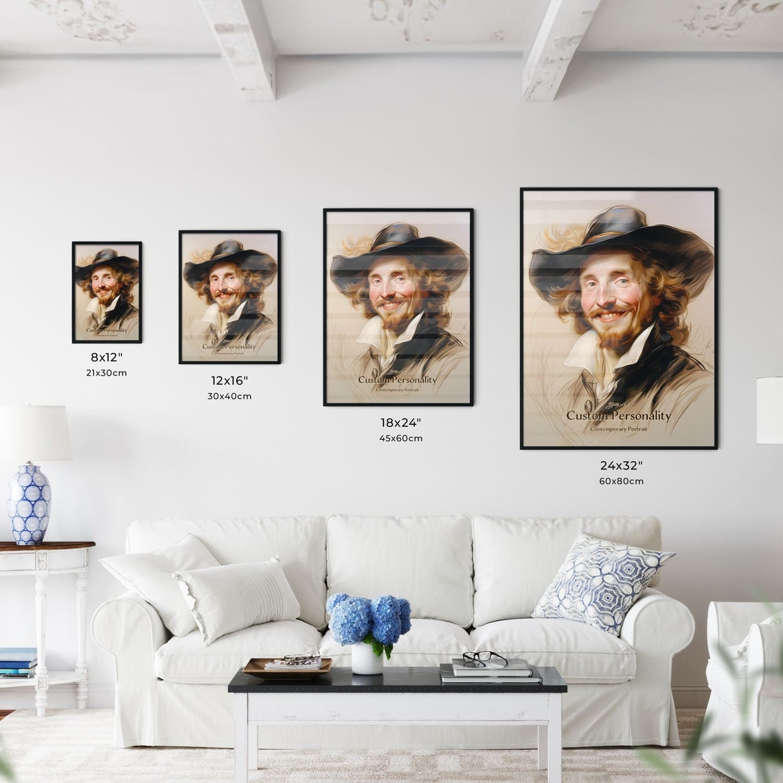 Custom Personality Baroque Gentleman Feathered Hat Portrait Poster - Image 3