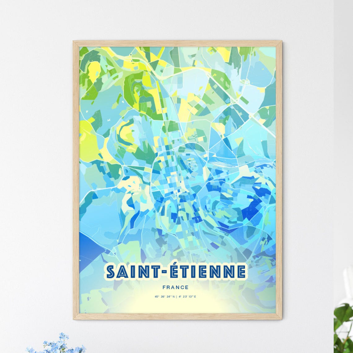 Saint-Étienne France Customizable City Map Poster For Home Wall Decor