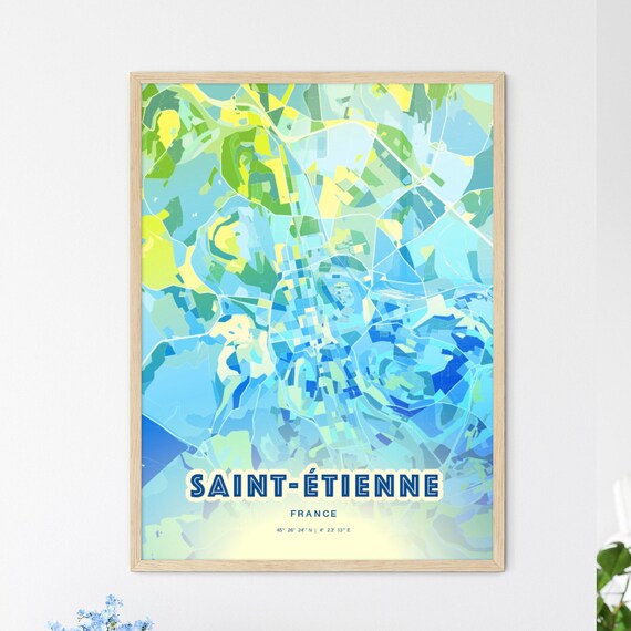 Saint-Étienne France Customizable City Map Poster For Home Wall Decor