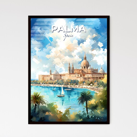 Palma Spain Cathedral on the Sparkling Mediterranean Bay Poster