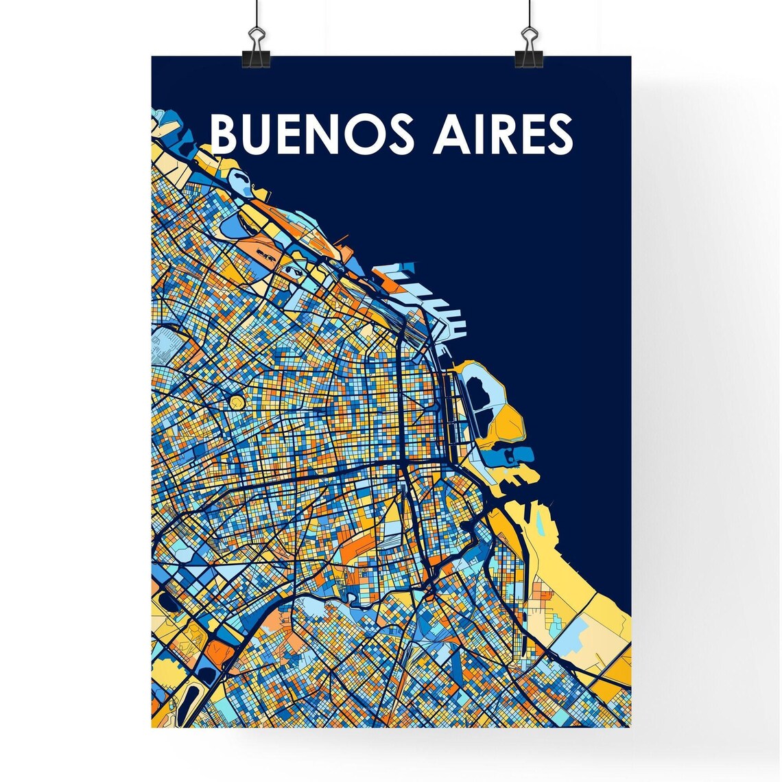 Buenos Aires Argentina Colorful Modern City Street Map Travel Decor Poster - Image 4