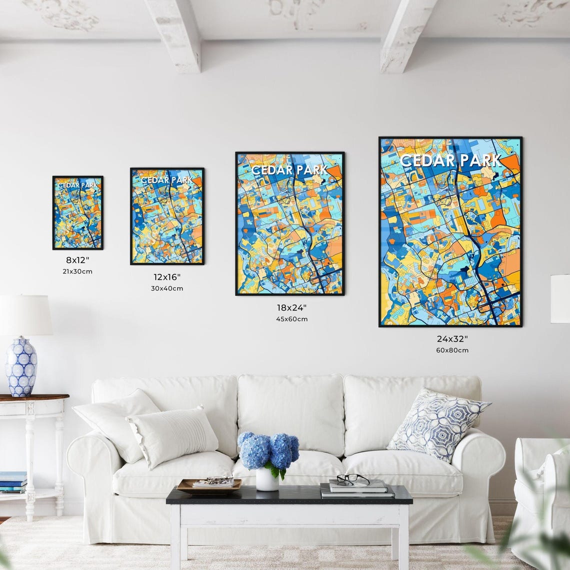 Cedar Park Texas Colorful Street Map Art Home Decor Gift Poster - Image 3