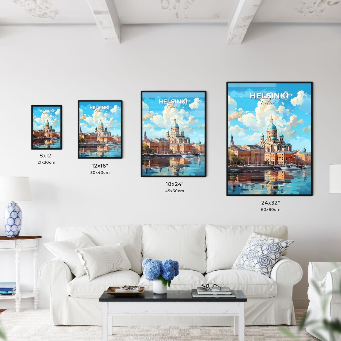 Helsinki Finland Harbor Cathedral Vintage Style Travel Poster - Image 3