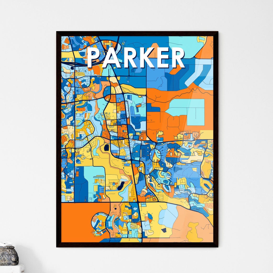 Parker Colorado Vibrant Colorful Illustrated Street Map Art Poster