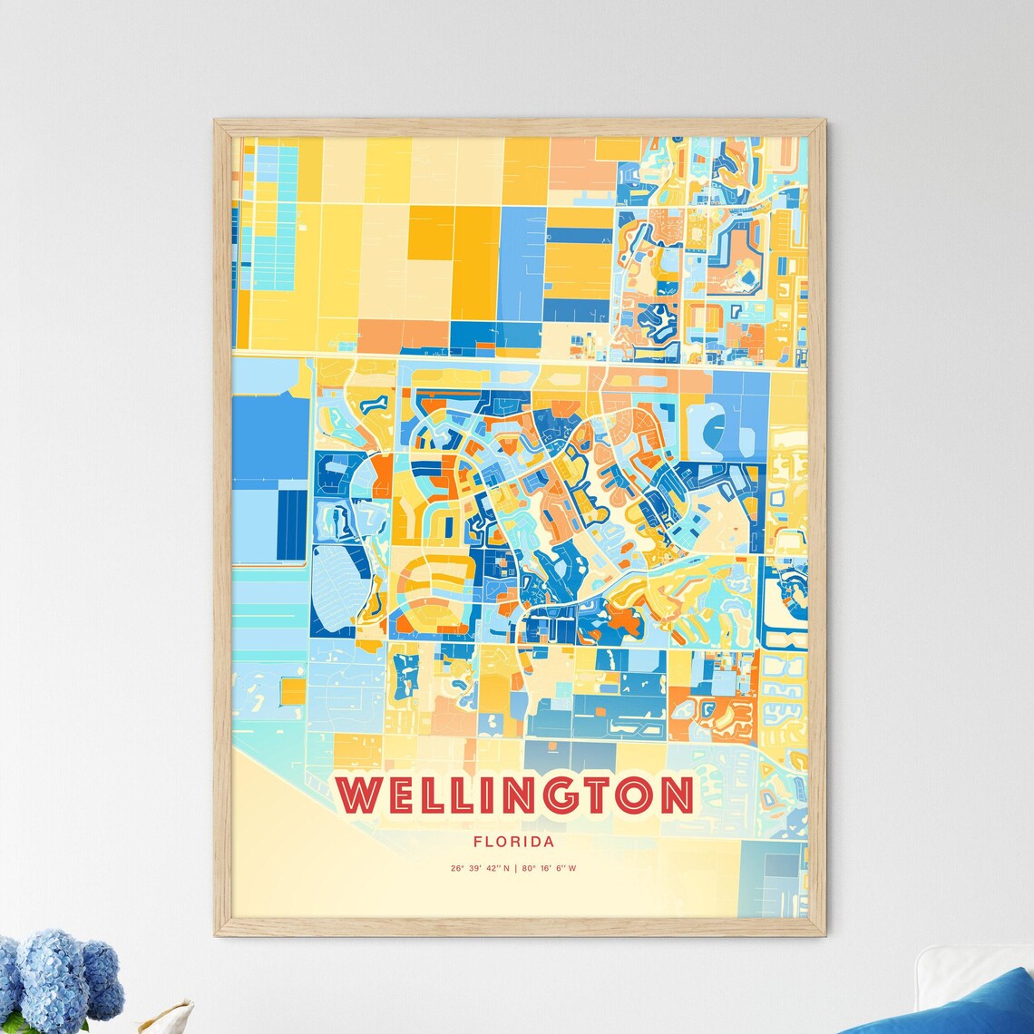 Wellington Florida Modern Colorful City Street Map Art Poster - Image 3