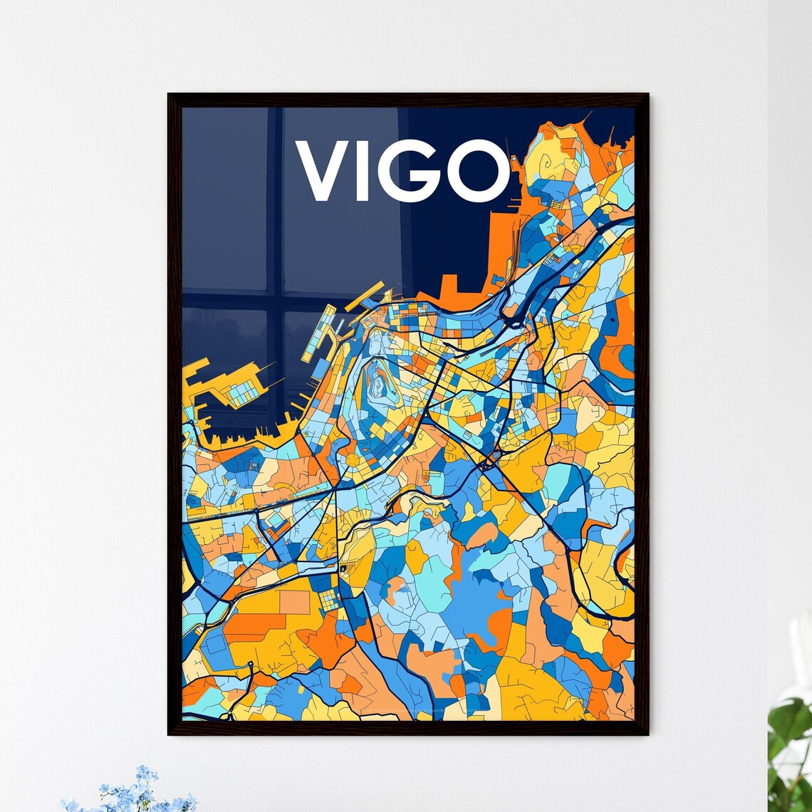 Vigo Spain Colorful City Street Map Poster Vibrant Travel Decor Gift