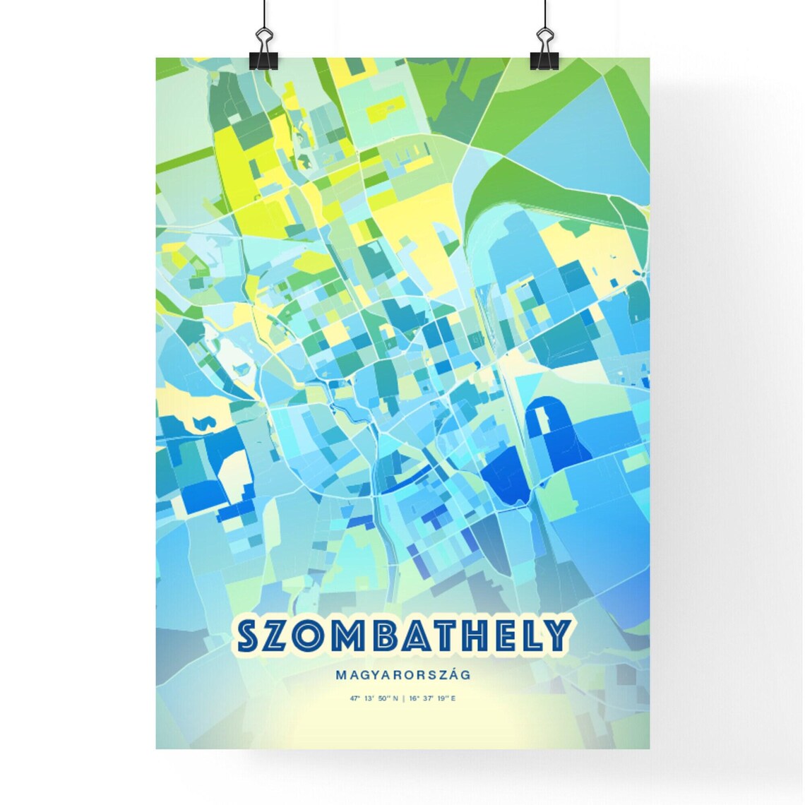 Szombathely Hungary Customizable City Map Poster For Home Wall Decor - Image 2