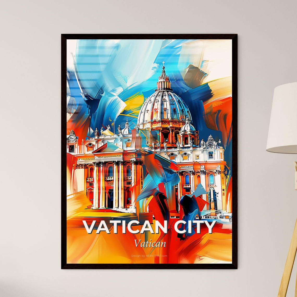 Vatican City St Peters Basilica Dome Colorful Abstract Art Poster