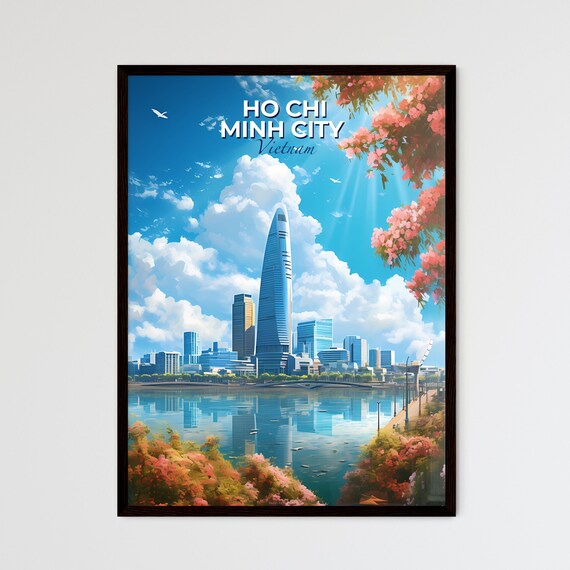 Ho Chi Minh City Vietnam Skyline River Blossom Travel Poster