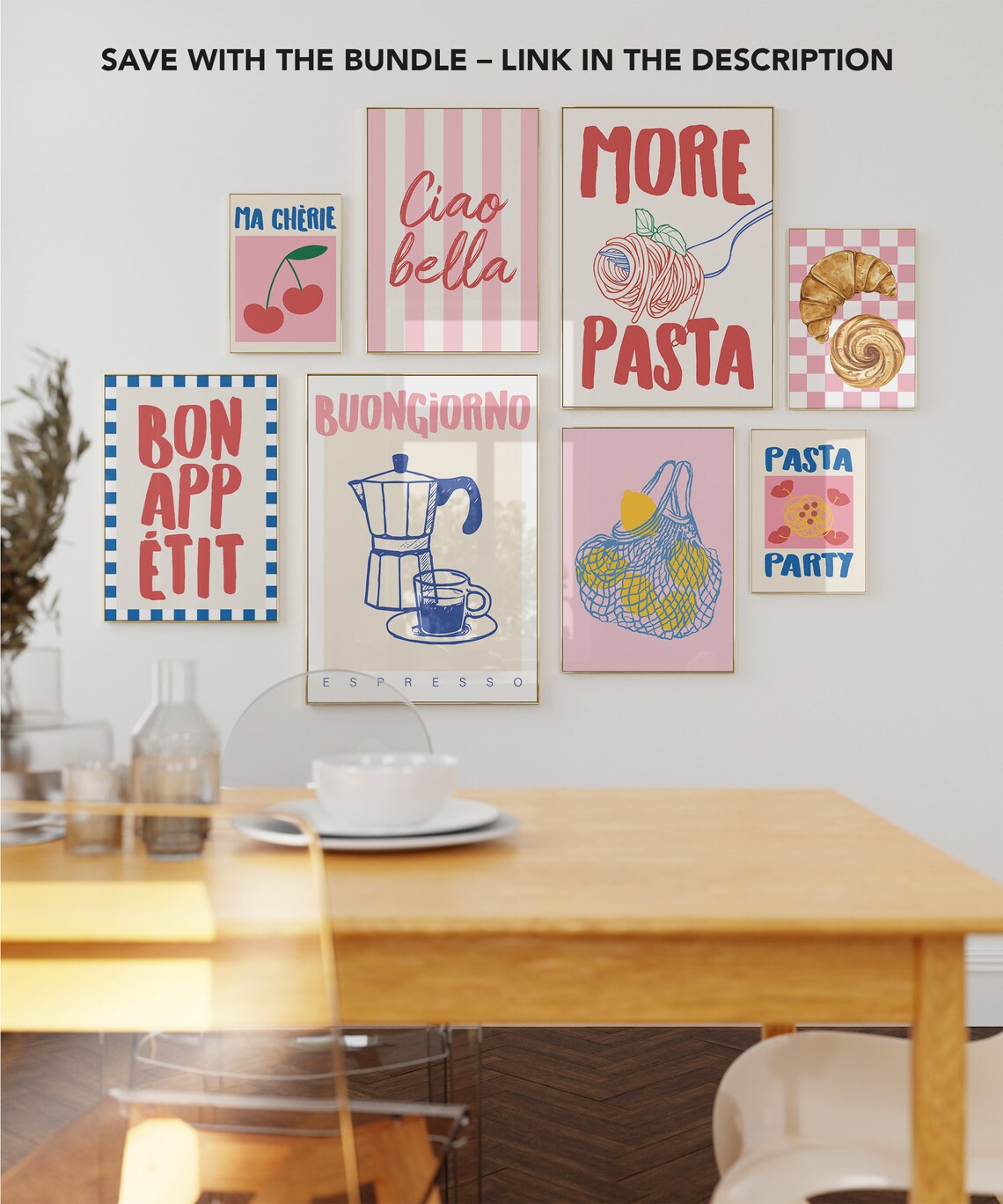 More Pasta Retro Italian Food Art Print - Image 3