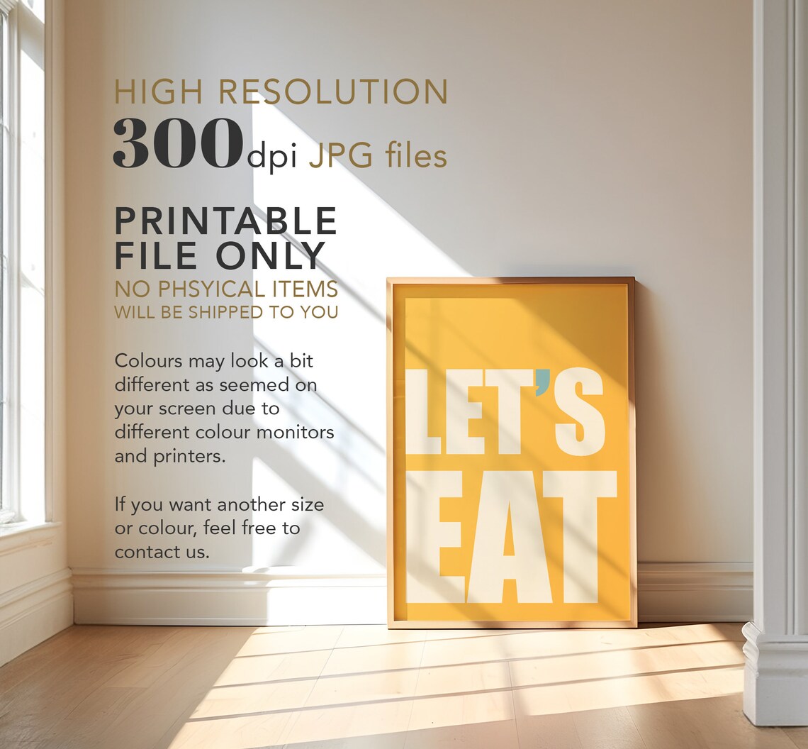 Lets Eat Kitchen Typography Art Print - Image 4