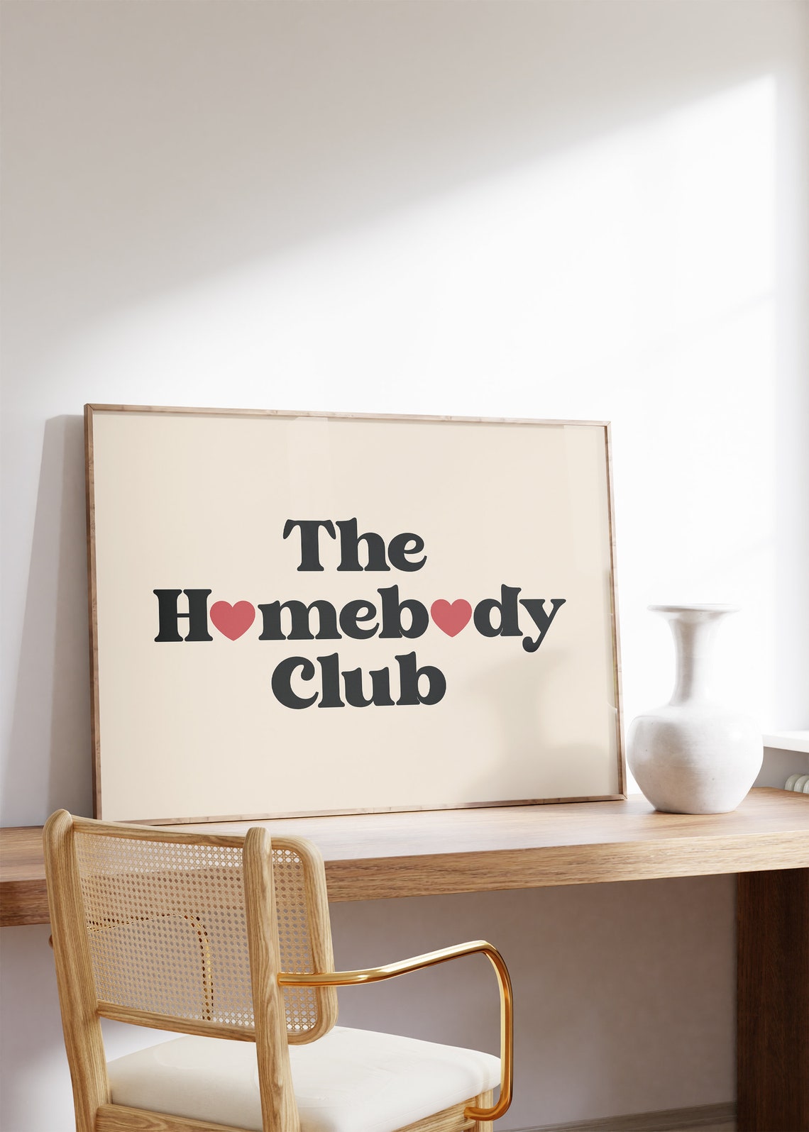 The Homebody Club Retro Heart Lettering Cozy Home Wall Poster - Image 2