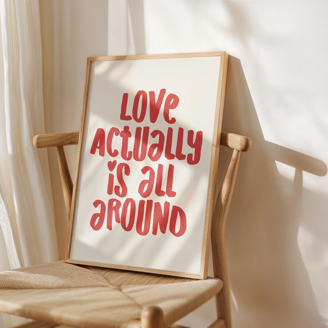 Love Actually Is All Around Retro Love Quote Poster - Image 2