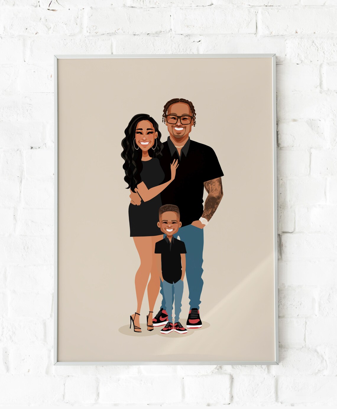 Family Of 3 Custom Portrait Personalized Family Portrait Anniversary Gift Mothers Day Gift Family Drawing Custom Portrait Drawing