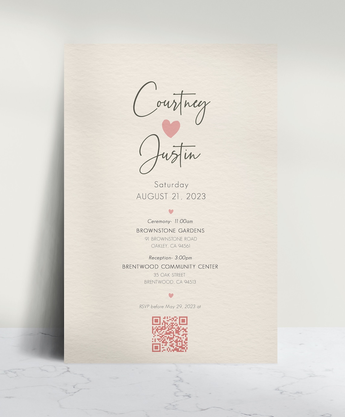 Custom Illustrated Wedding Invitation for Courtney and Justin Poster - Image 5