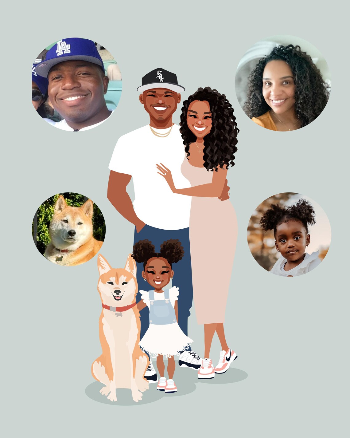 Family Of 3 Custom Portrait Personalized Family Portrait Anniversary Gift Mothers Day Gift Family Drawing Custom Portrait Drawing - Image 4