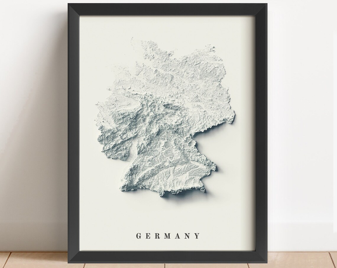 Germany Relief Map Minimalist Travel Poster