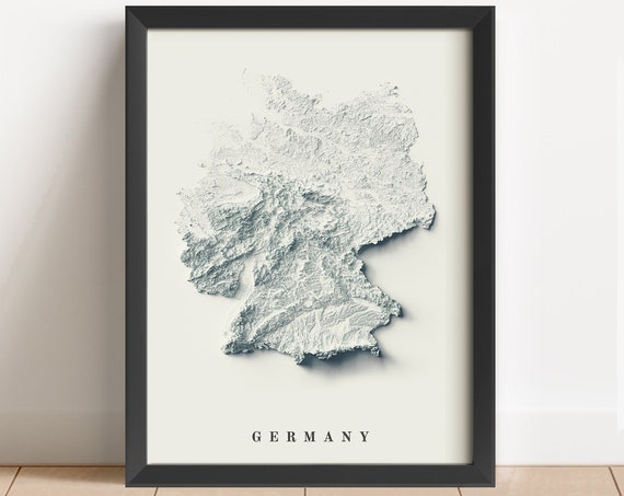 Germany Relief Map Minimalist Travel Poster
