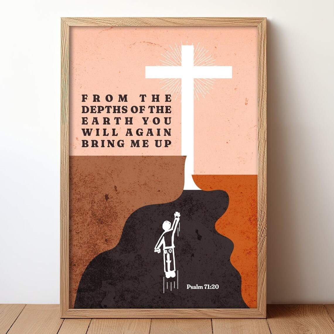 Religious Wall Art Relieving Christian Psalm Quote Print