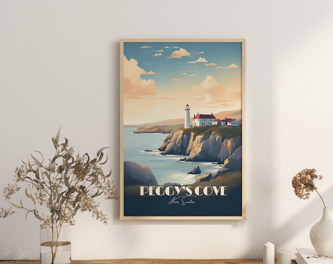 Peggys Cove Poster, Nova Scotia Lighthouse Views