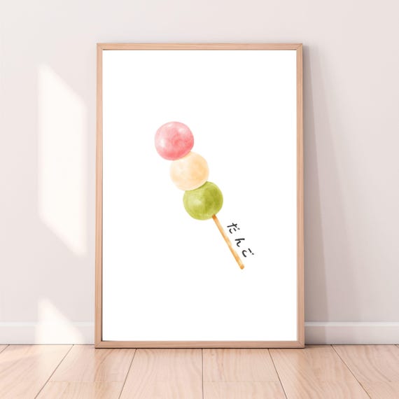 Dango Paint Japanese Food Poster Japan Poster Dessert Poster Food Poster Wall Art Home Decor Comfy Paint Japanese Food Food Paint