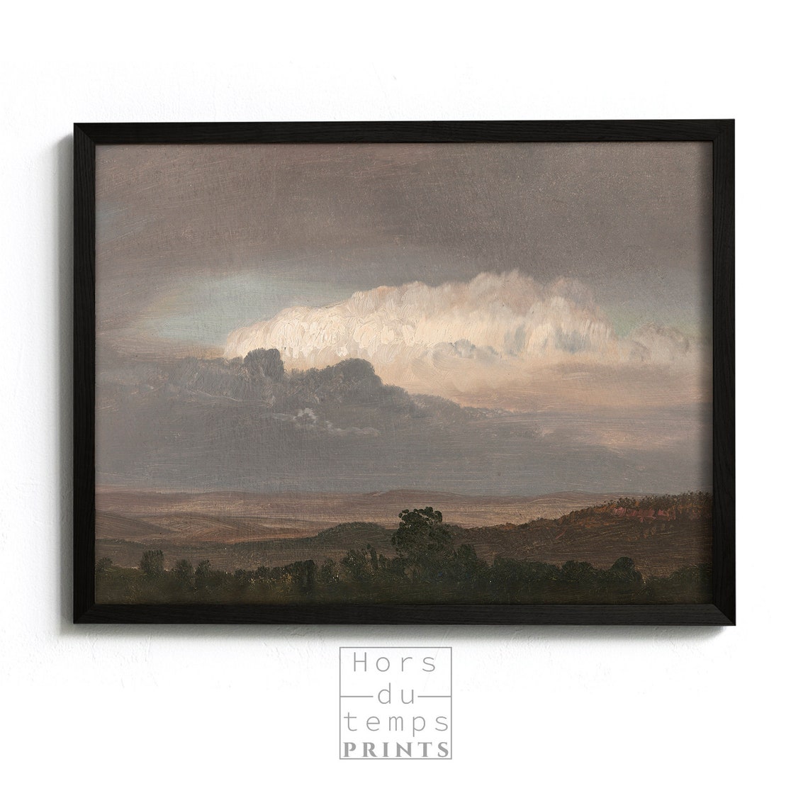 Dramatic Cloud Formation Dark Hills Sunset Skyscape Art Poster - Image 2