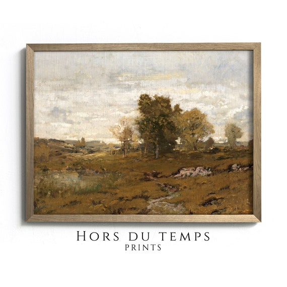 Muted Countryside Field Landscape Vintage Rustic Cottage Farmhouse Art Hors Du Temps Prints