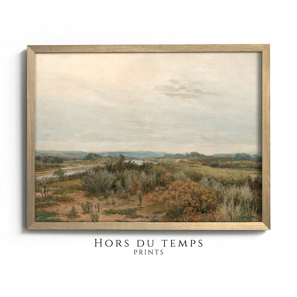 Wide Autumn River Valley Open Sky Vintage Landscape Oil Painting Poster