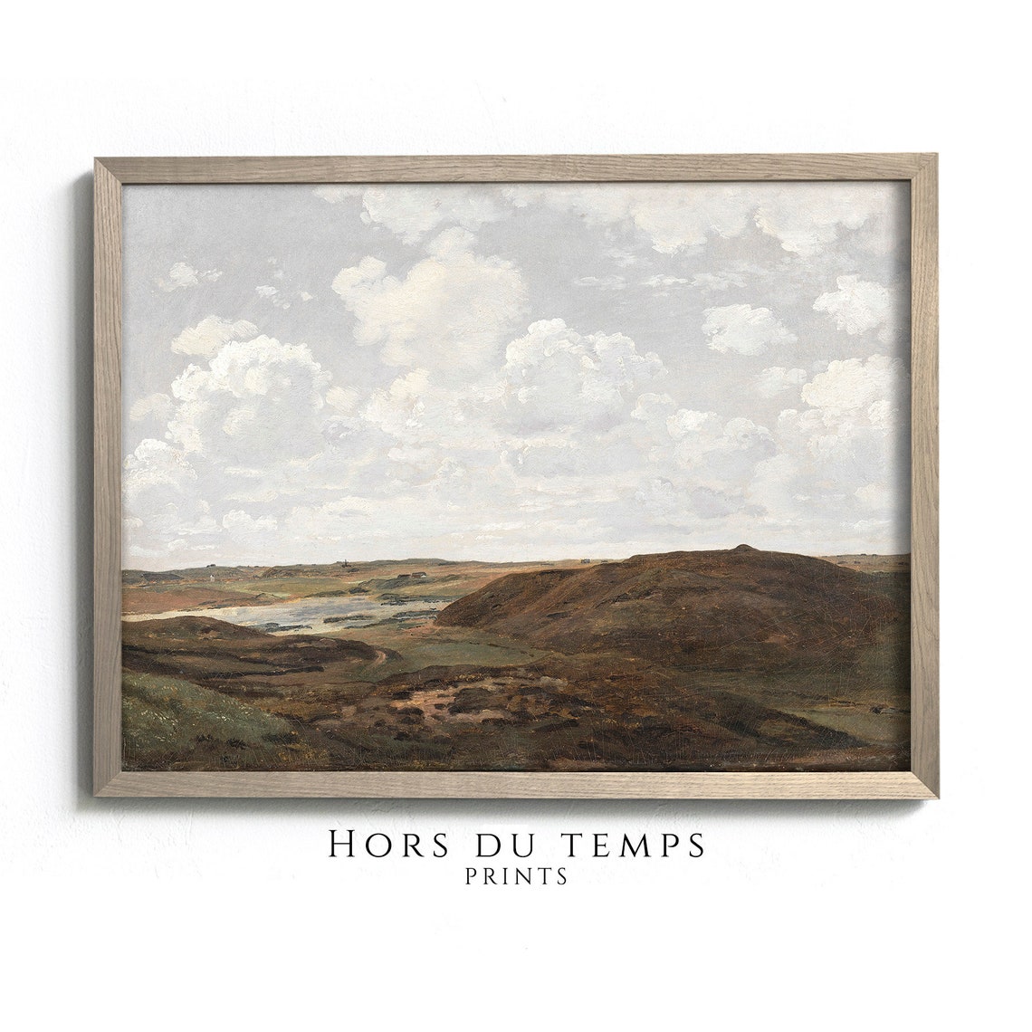 Rolling Moorland Cloudy Sky Vintage Earthy Pastoral Art Poster