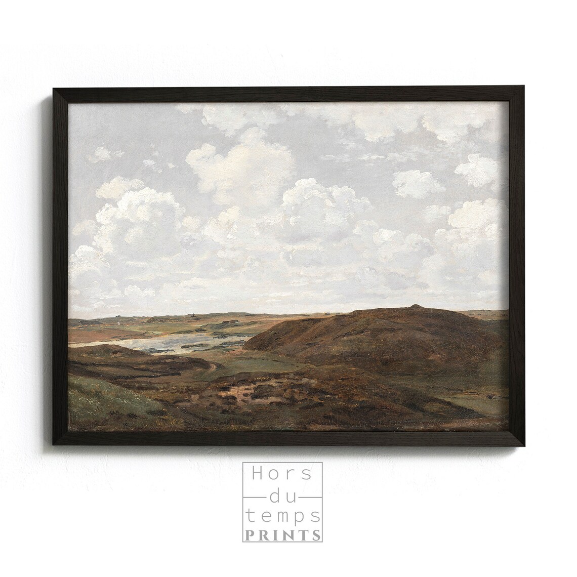 Rolling Moorland Cloudy Sky Vintage Earthy Pastoral Art Poster - Image 2