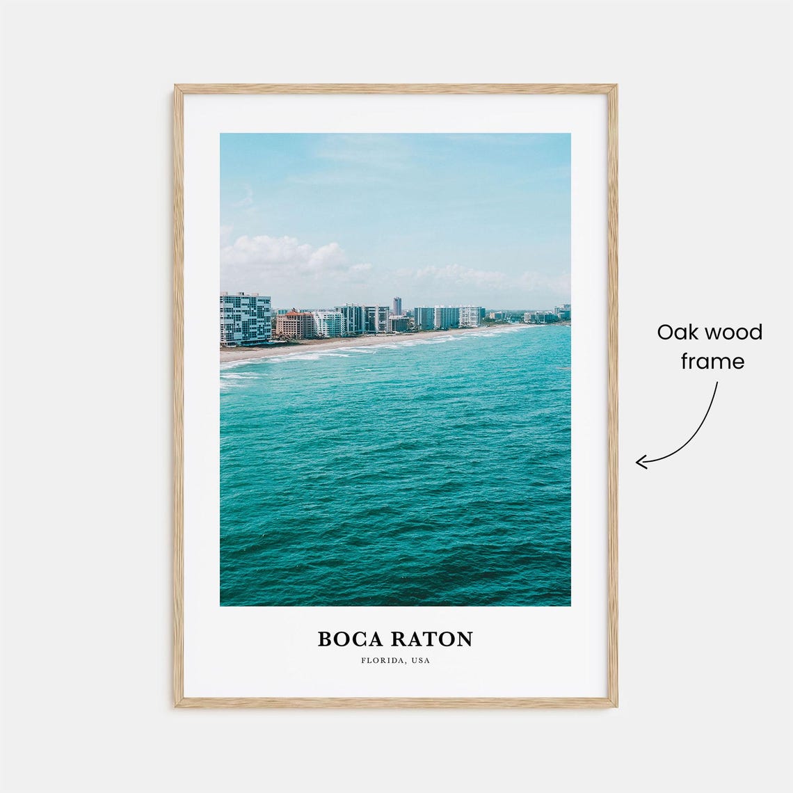 Boca Raton Florida Beachfront Coastline Aerial Ocean View Poster - Image 3