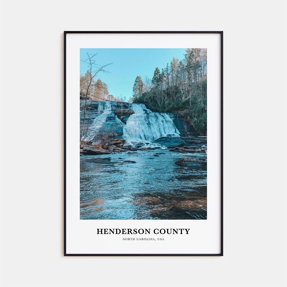Henderson County North Carolina Waterfall Forest Cascade Poster