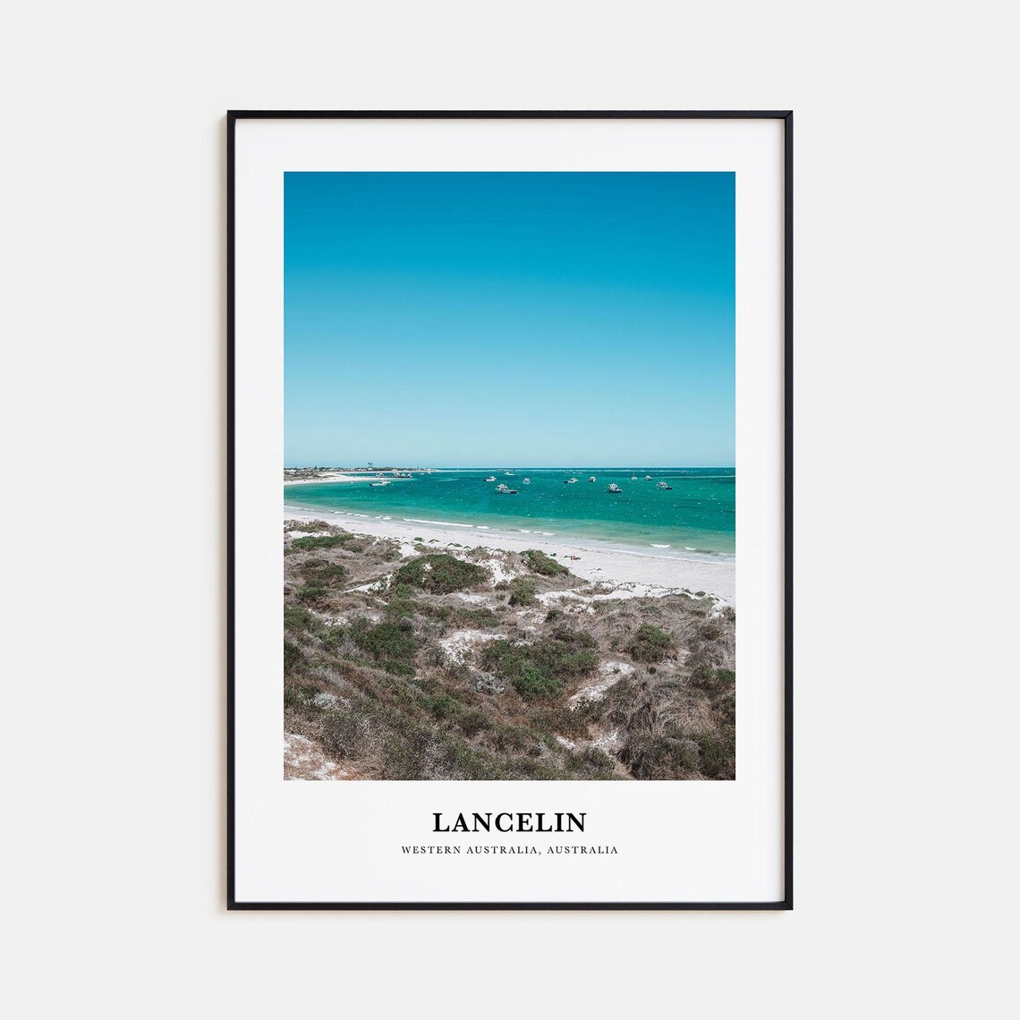 Lancelin Western Australia Turquoise Beach Minimal Travel Poster