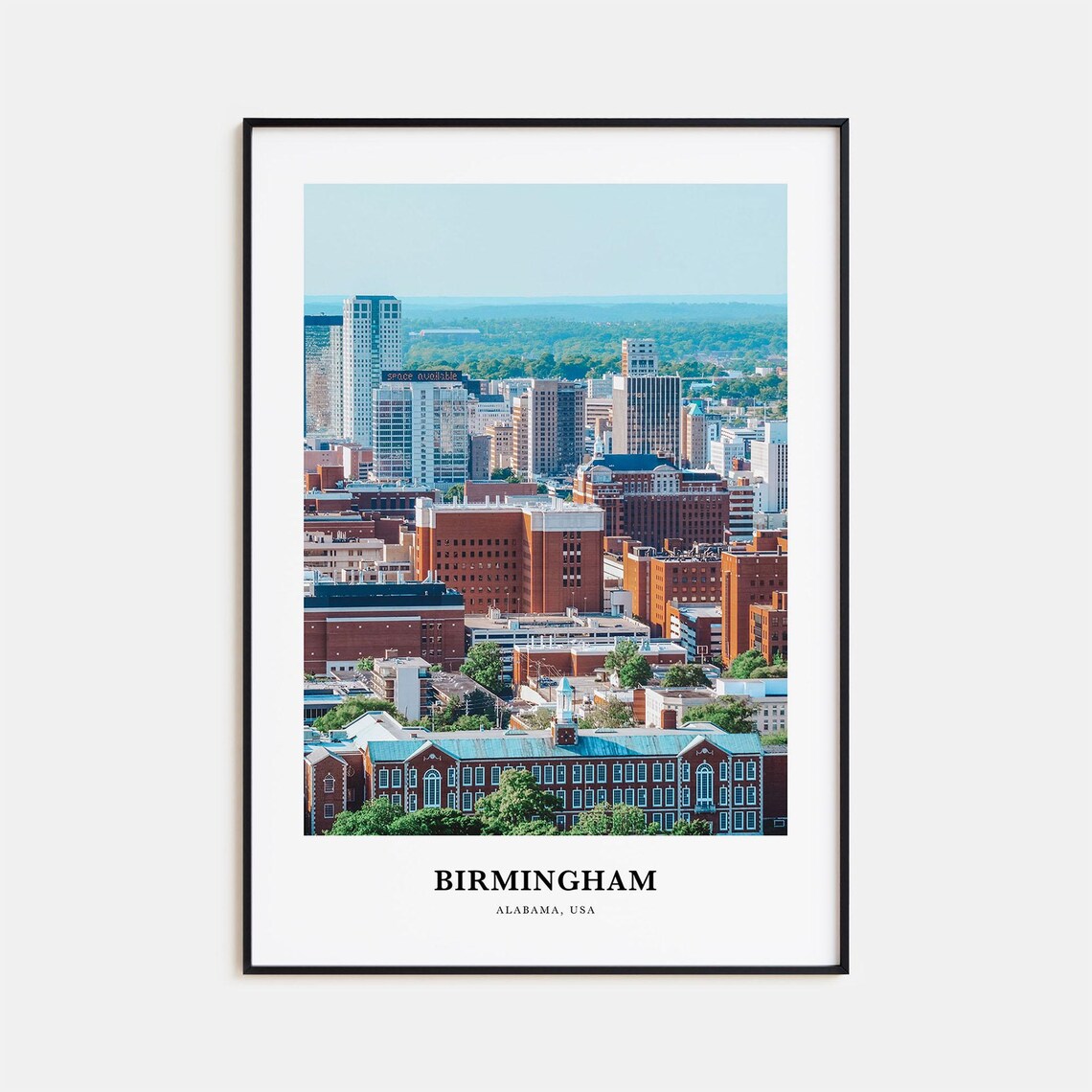 Birmingham Alabama City Skyline Photo Southern Urban Wall Poster