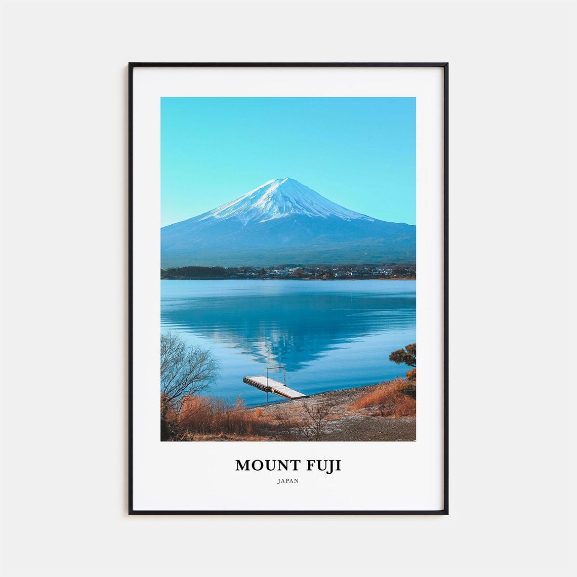 Mount Fuji Japan Snow Capped Peak Mirror Lake Reflection Poster