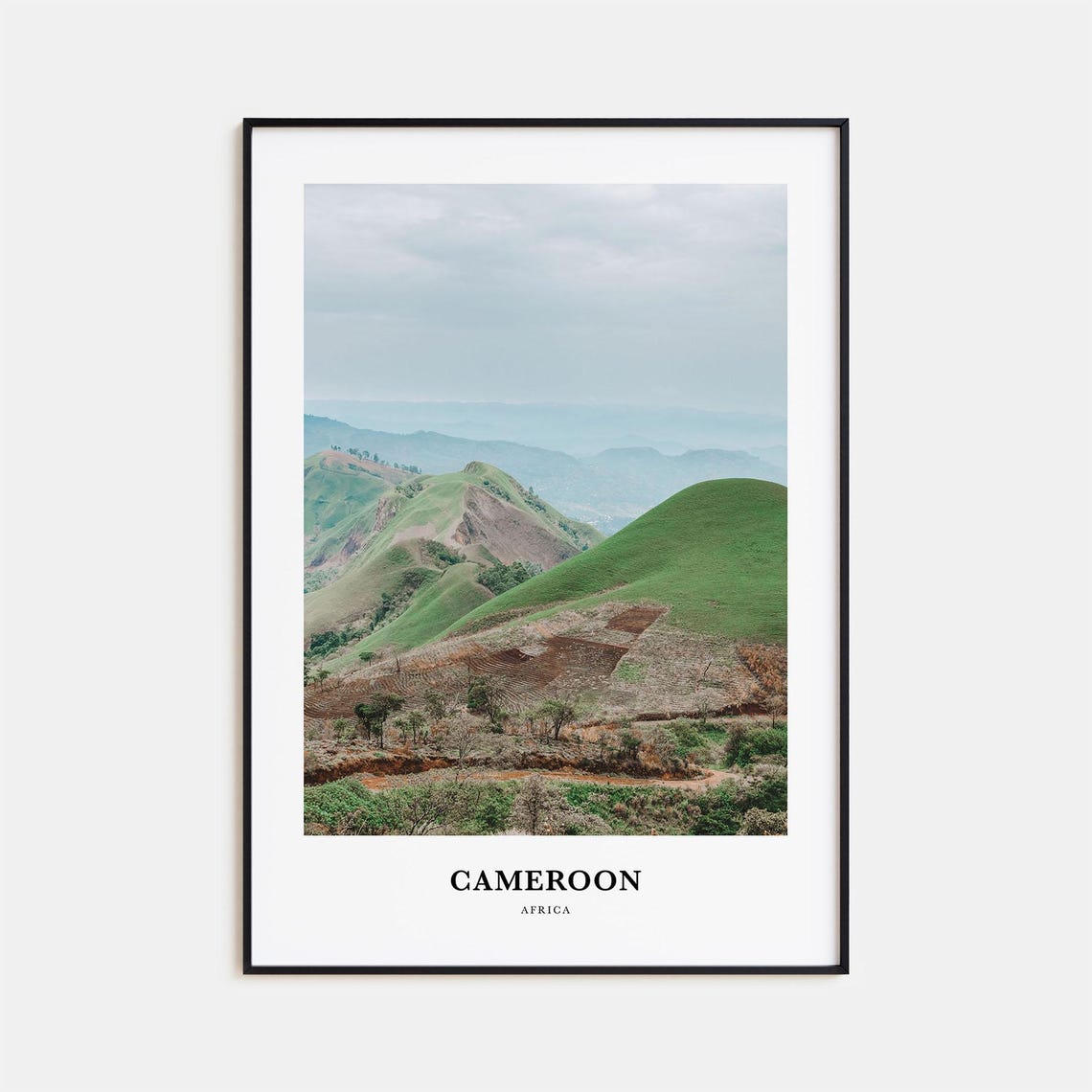 Cameroon Africa Misty Green Highlands Rolling Hills Photo Print
