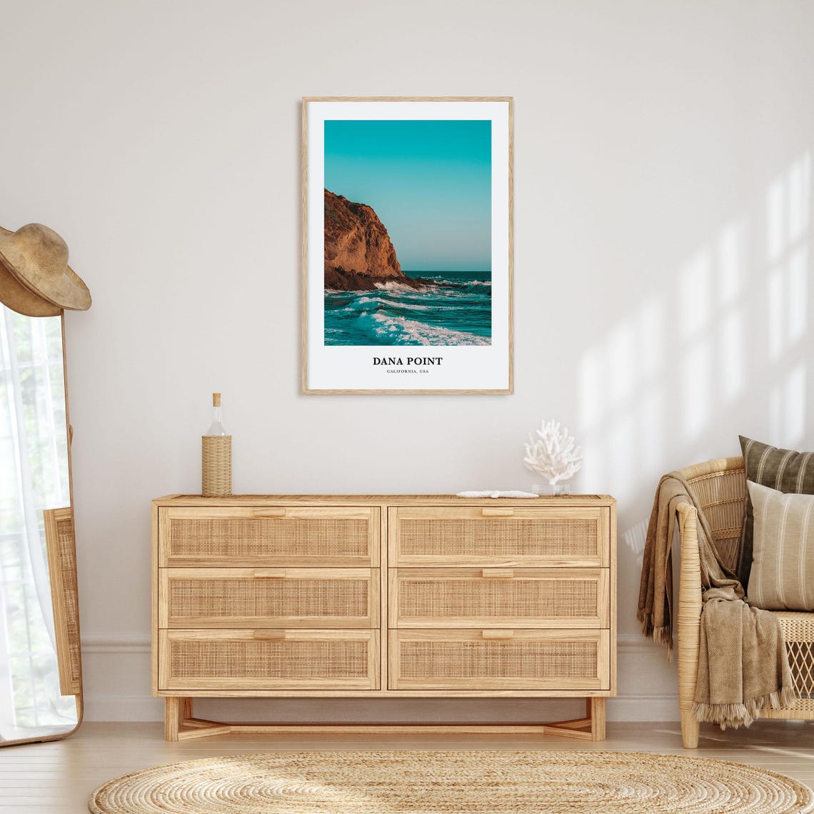 Dana Point California Cliff Surf Turquoise Ocean Photography Poster - Image 2