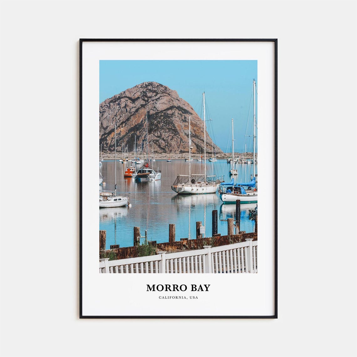 Morro Bay California Harbor Sailboats Iconic Morro Rock Poster