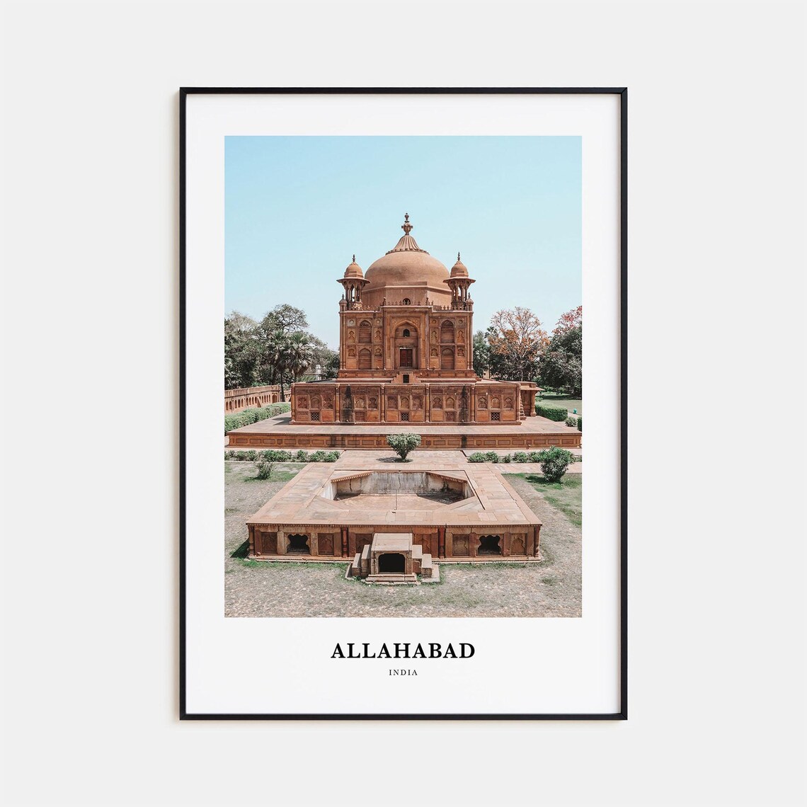 Allahabad India Red Sandstone Mughal Tomb Architecture Poster